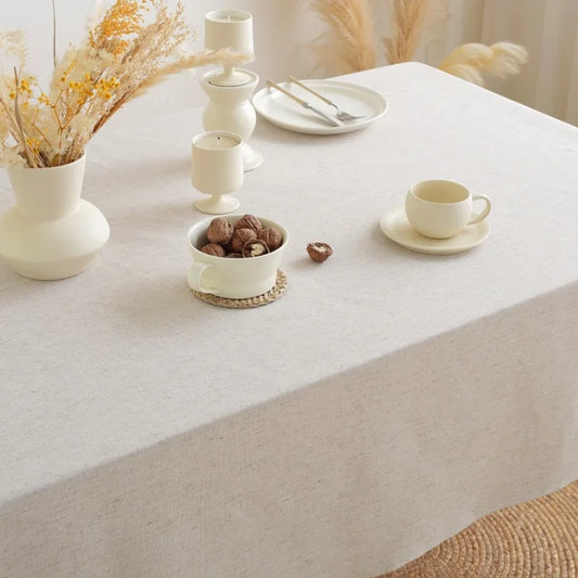 Linen Cotton Tablecloth - Elegant Dining by Rooted Living