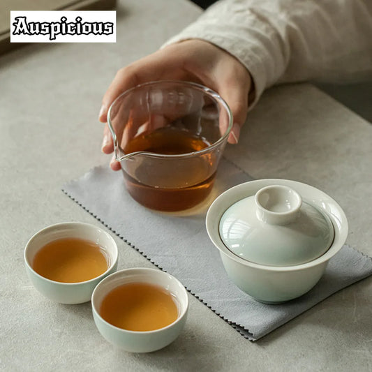 애호가를 위한 우아한 그라데이션 핑크 티 세트 | 휴대용 & 스타일리시한