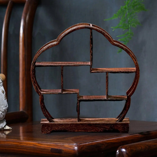 Portaset da tè Elegante espositore in legno Piccolo porta teiera semplice in legno massello per soggiorno in miniatura della cucina della casa da tè