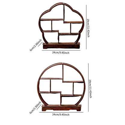 Tea Set Rack Elegant Wooden Display Stand Small Solid Wood Simple Tea Pot Holder for Miniatures Tea House Kitchen living room