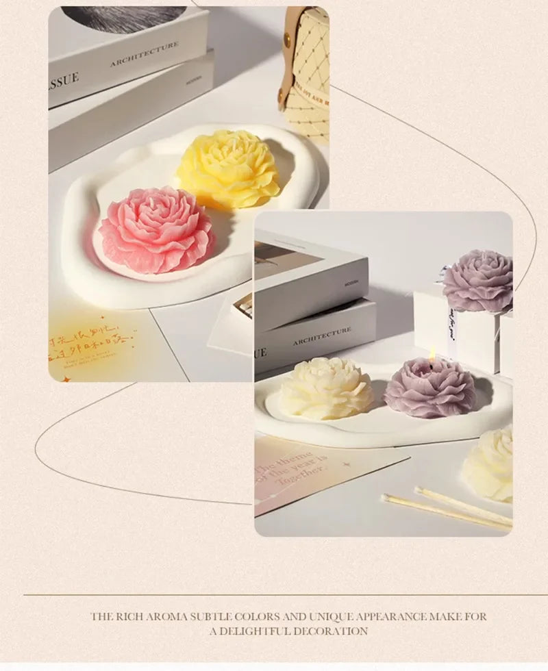 Peony Flower Candle - Aromatherapy Bliss for Relaxation