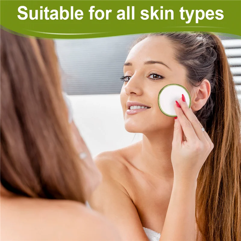 재사용 가능한 대나무 메이크업 리무버 패드 - 매우 부드럽고 친환경적이며 비건 대나무 배럴이 포함된 선물 세트