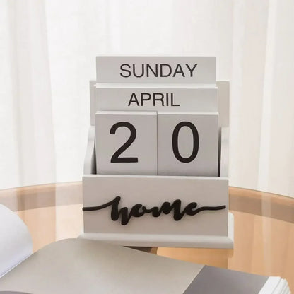 우아한 목제 달력: 전문가를 위한 세련된 영구 장식