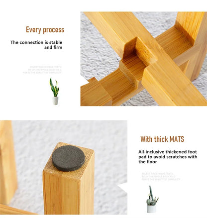 Elegant Wooden Plant Stand for Indoor Bonsai - Perfect Decor