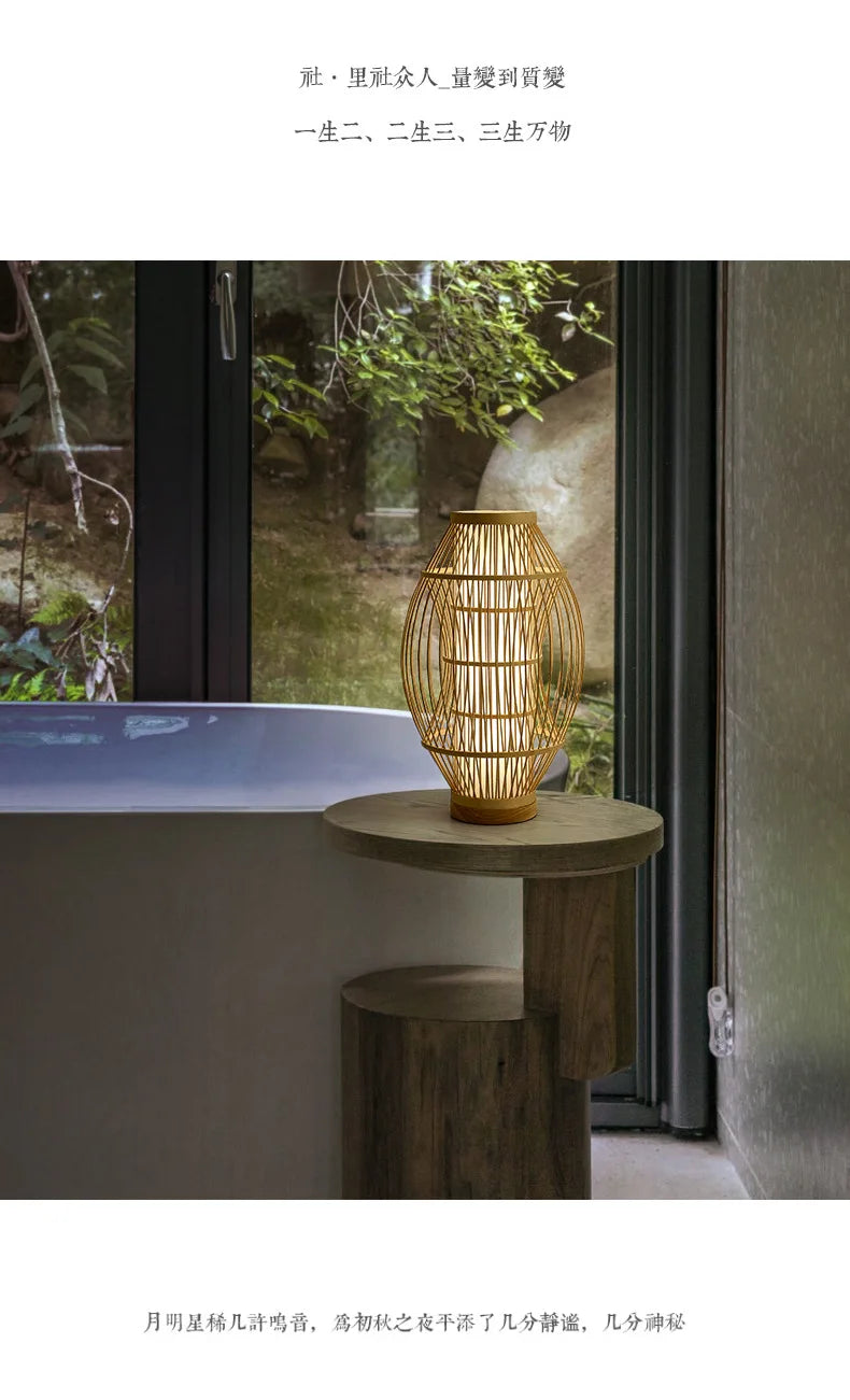 Eco-Friendly Bamboo Table Lamp - Warm Glow for Modern Spaces