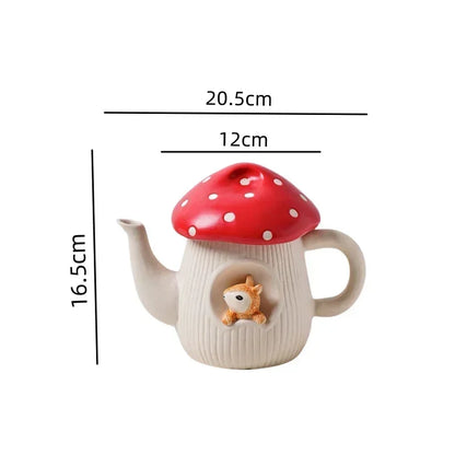 Mushroom Ceramic Cup with Lid – Joyful Breakfast Drinkware
