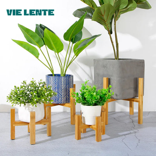 Support de plantes en bois élégant pour bonsaï d'intérieur - Décoration parfaite
