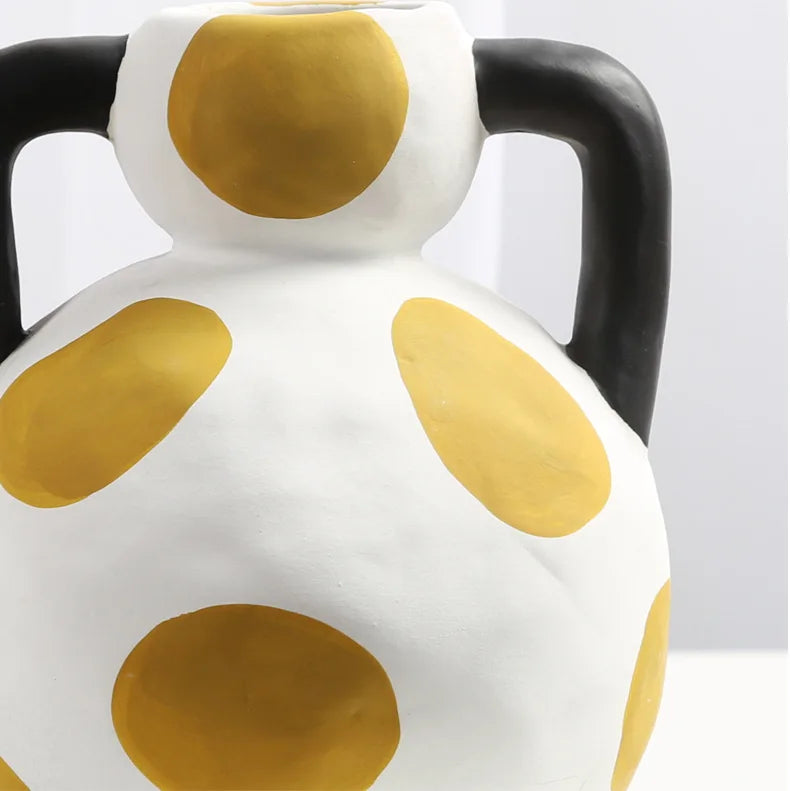 Hand-Painted Milk Pot Ceramic Vase - Artful Home Accent