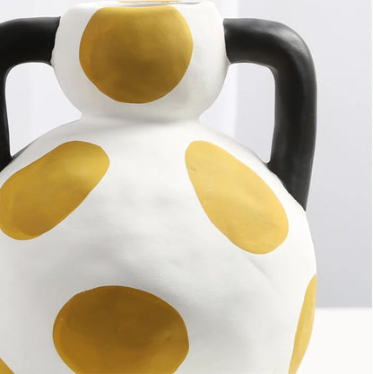 Hand-Painted Milk Pot Ceramic Vase - Artful Home Accent