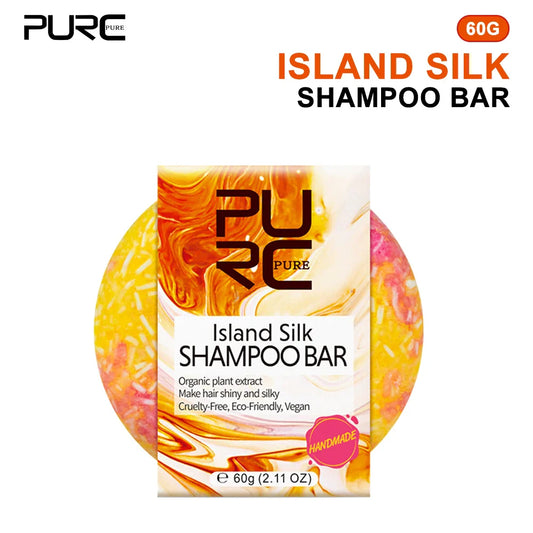 PURC Island Silk Shampoo Bar - Smoothing & Shiny Hair, Travel-Friendly