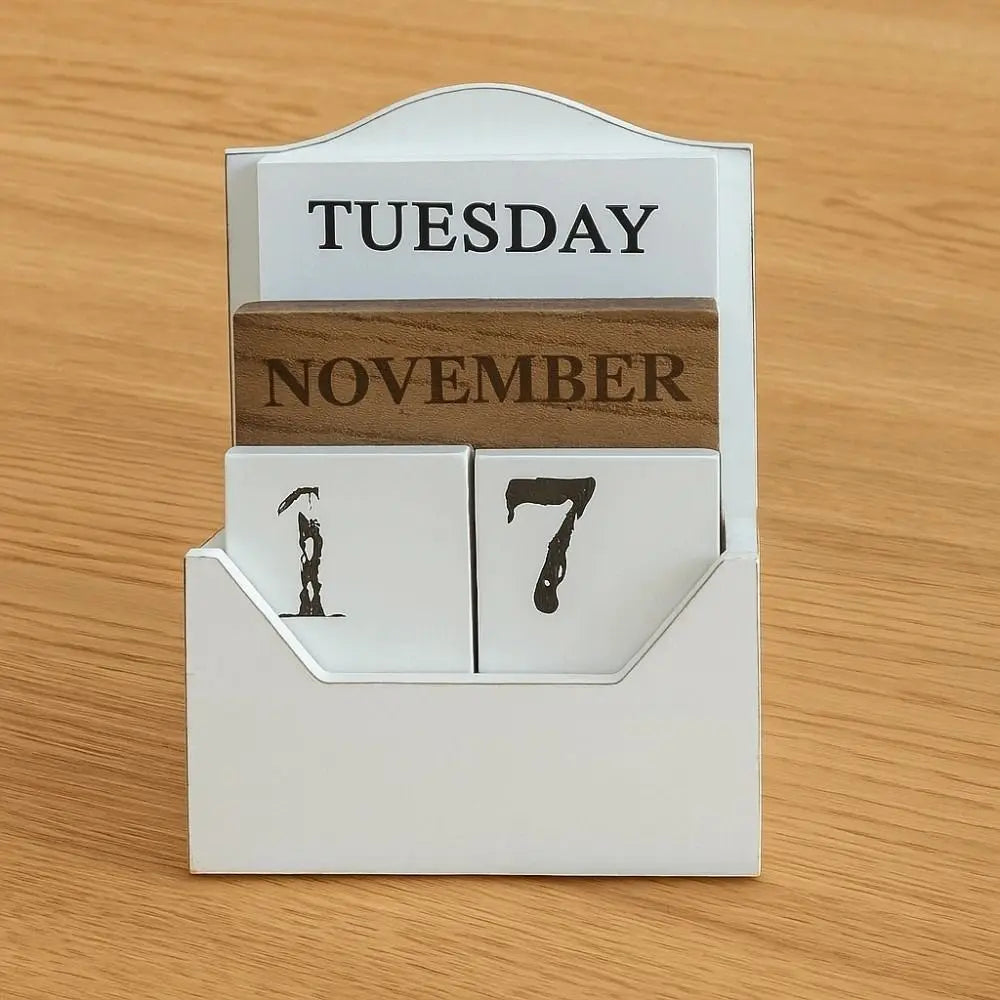 재사용 가능한 나무 영구 달력 — 모두를 위한 미적 매력