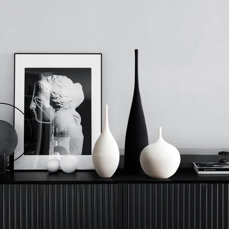 Vase d’art en céramique fait à la main - Décor de luxe nordique moderne