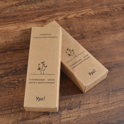 활기찬 미소를 위한 친환경 대나무 칫솔 세트 - 10팩