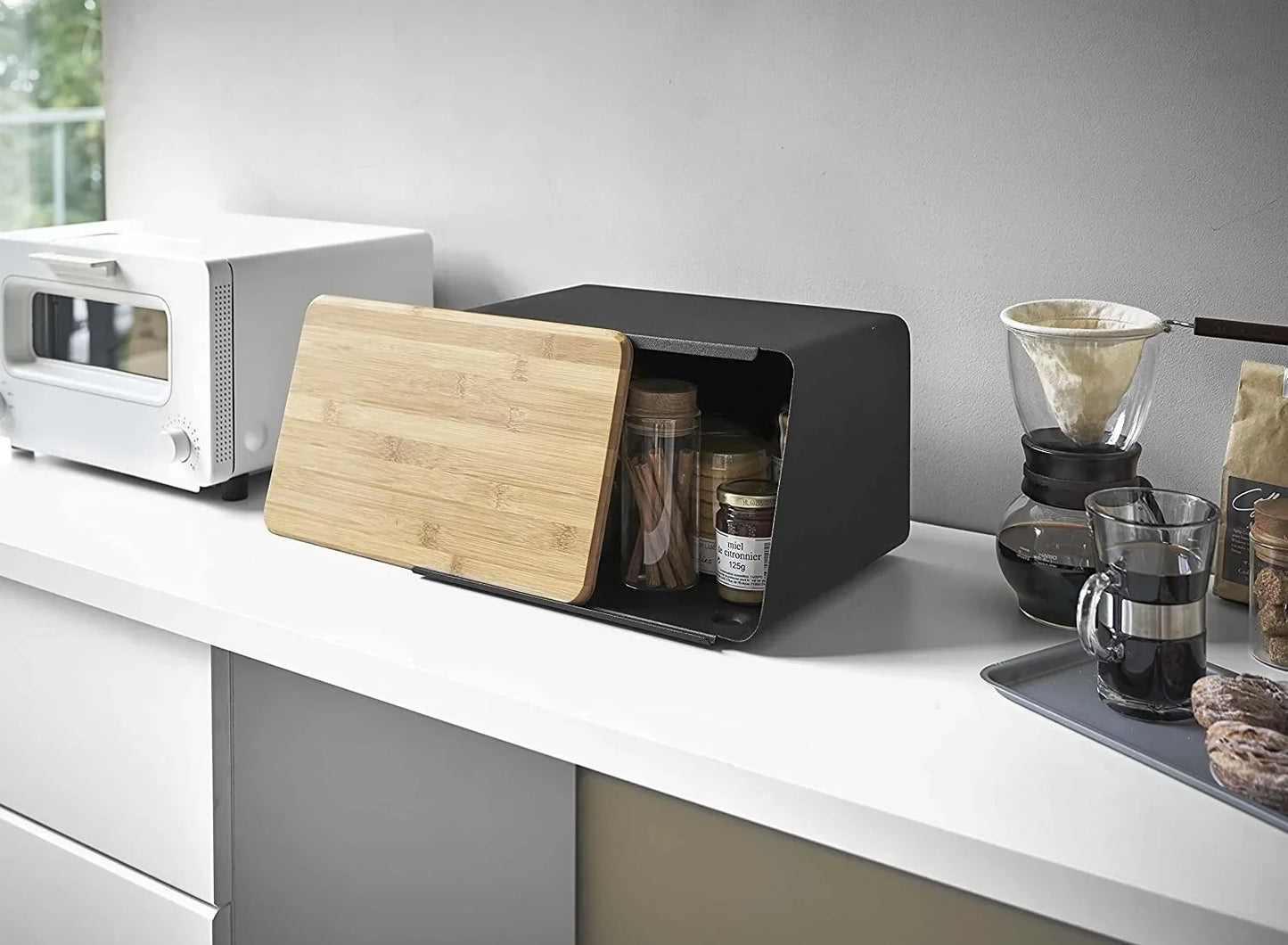 대나무 빵 상자 - 빵을 신선하게 유지하세요 & 깔끔하고 뿌리 깊은 생활