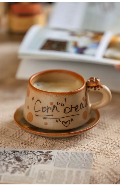 Ensemble de tasses rétro en céramique faites à la main - Café élégant & Tasses à thé