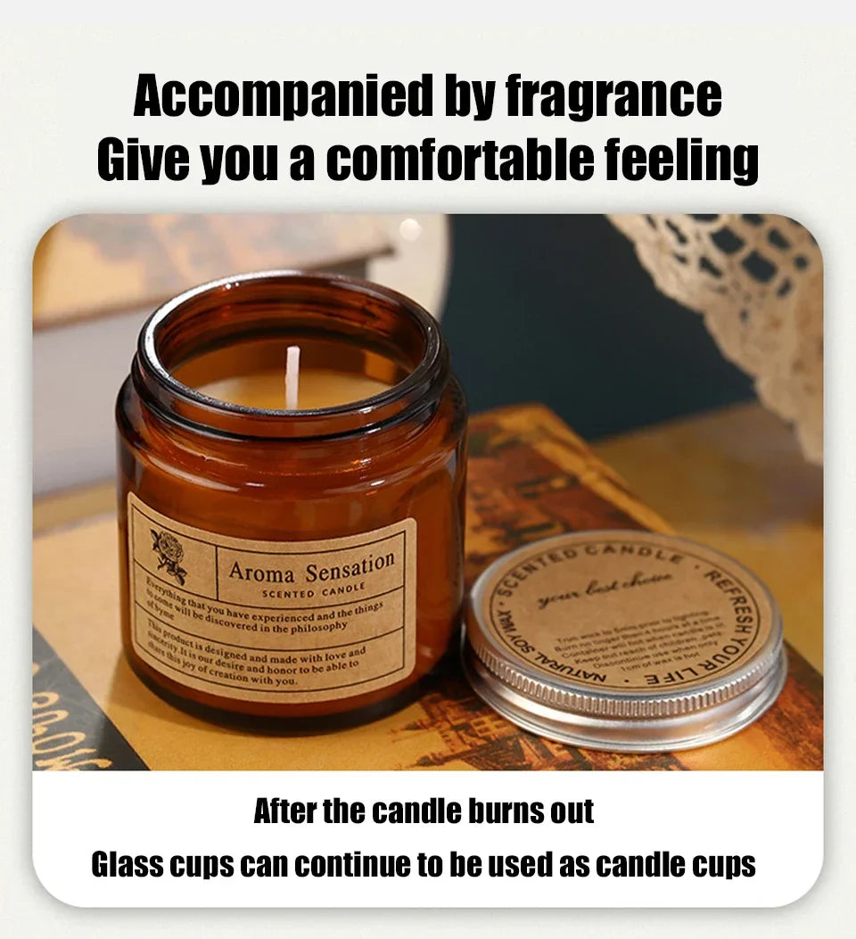 Smokeless Aromatic Soy Wax Candle - Elegant Home Décor Gift