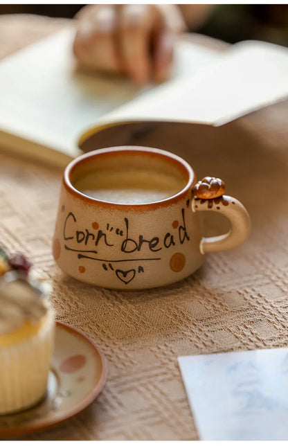 Ensemble de tasses rétro en céramique faites à la main - Café élégant & Tasses à thé