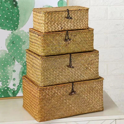 Handwoven Seagrass Storage Baskets Set - Stylish & Eco-Friendly