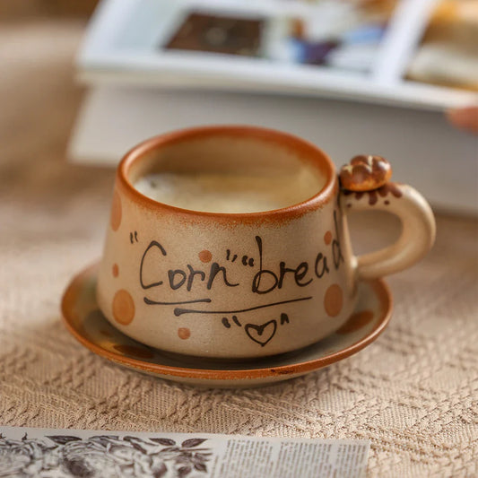 Handmade Retro Ceramic Mugs Set - Elegant Coffee & Tea Cups