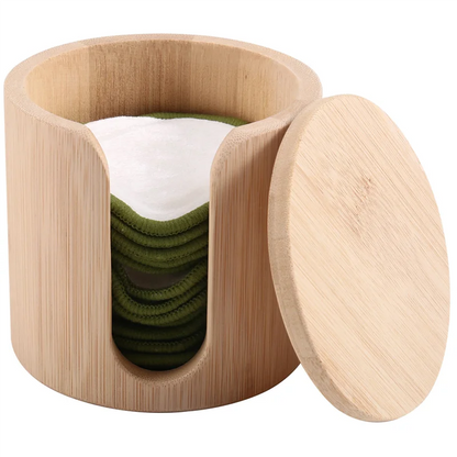 재사용 가능한 대나무 메이크업 리무버 패드 - 매우 부드럽고 친환경적이며 비건 대나무 배럴이 포함된 선물 세트