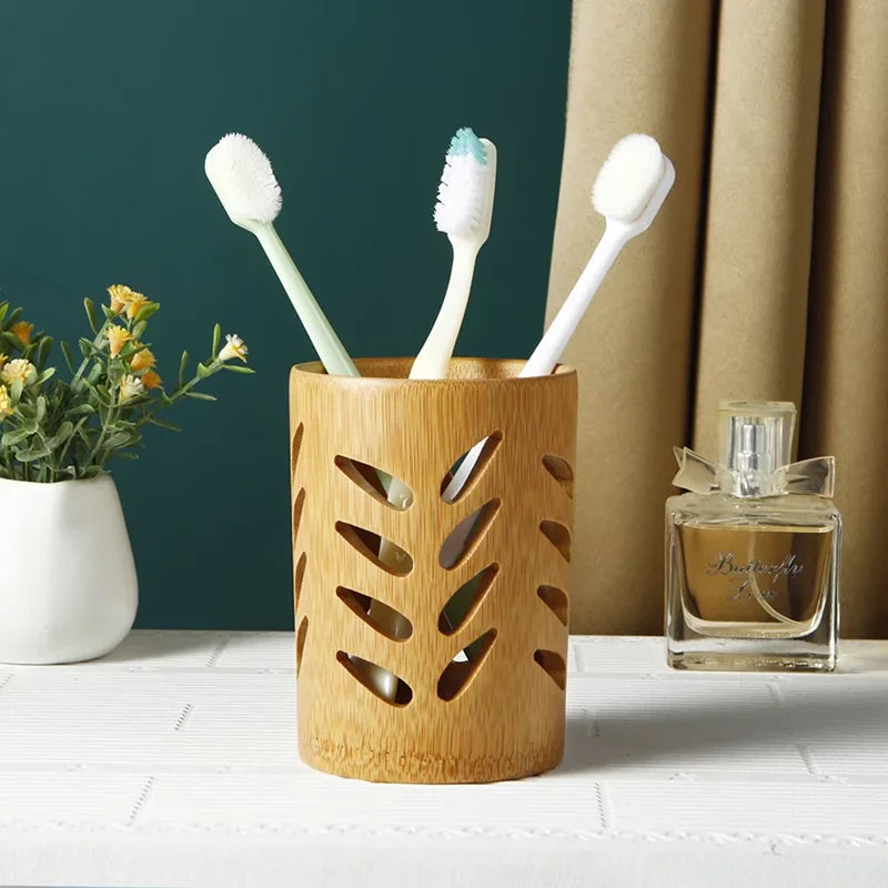 Eco-Friendly Bamboo Toothbrush Holder | Tidy & Stylish Storage