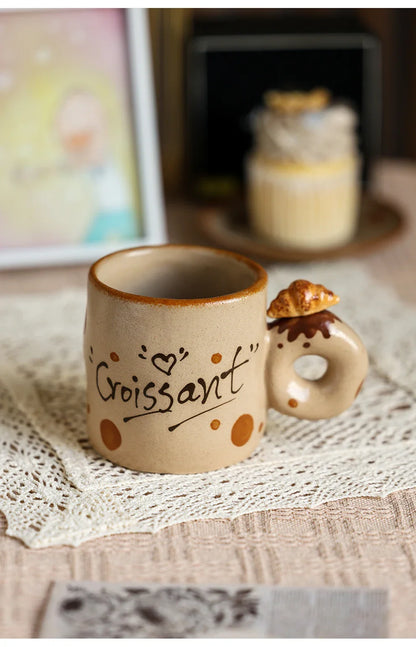 Ensemble de tasses rétro en céramique faites à la main - Café élégant & Tasses à thé