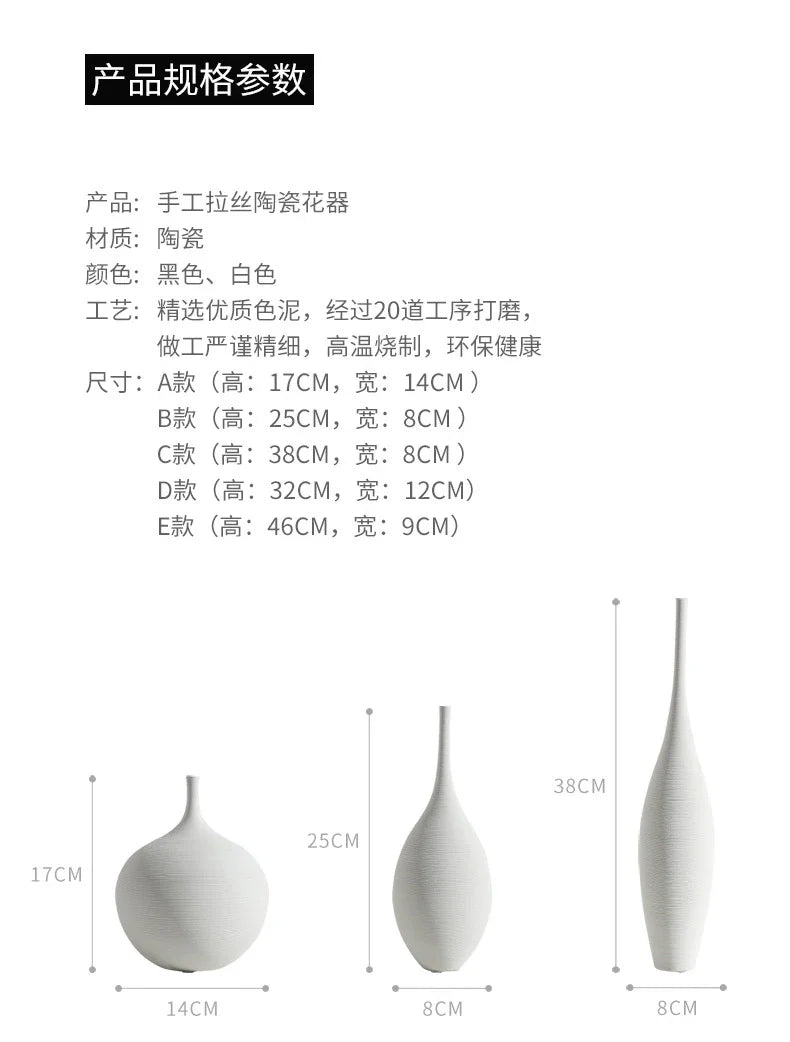 Vase d’art en céramique fait à la main - Décor de luxe nordique moderne