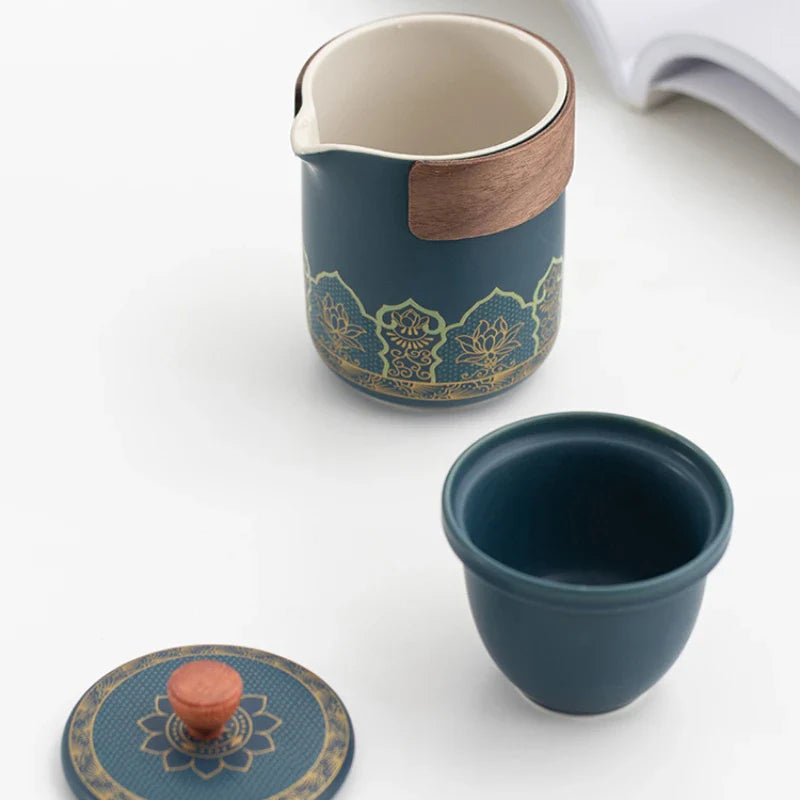 휴대용 여행용 차 세트 - 어디서나 차를 즐길 수 있음 - 캠핑객에게 적합