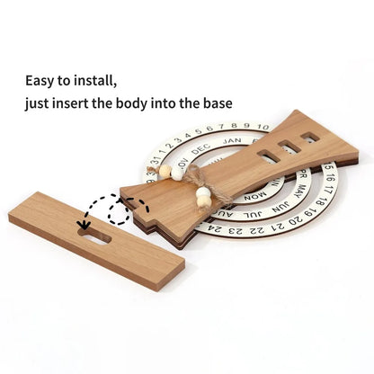 Calendario perpetuo in legno: elegante decorazione da scrivania per spazi consapevoli