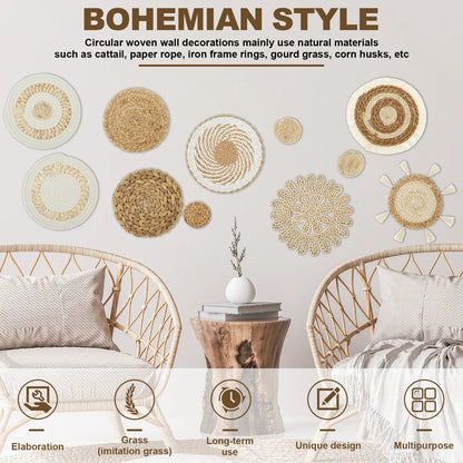 Handmade Woven Wall Basket Set – Rustic Charm for Decor Lovers