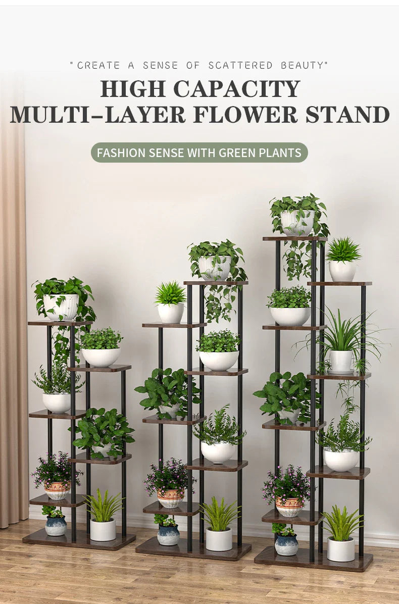 Wooden Plant Stand - Stylish 5/6/8 Tier Organizer for Garden Enthusiasts