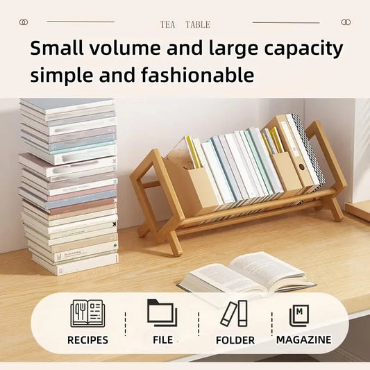 Bibliothèque compacte en bois - Rangement élégant pour étudiants & Maison