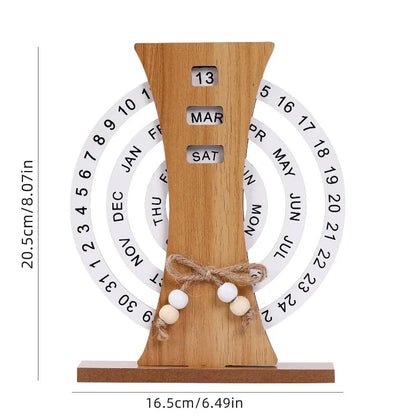 Calendario perpetuo in legno: elegante decorazione da scrivania per spazi consapevoli