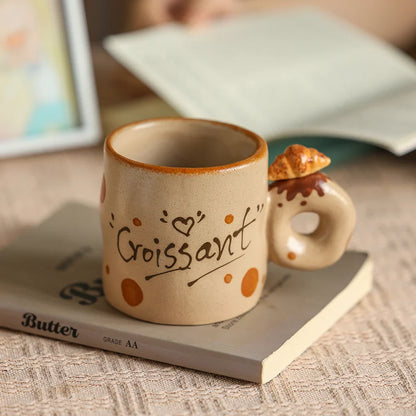 Ensemble de tasses rétro en céramique faites à la main - Café élégant & Tasses à thé