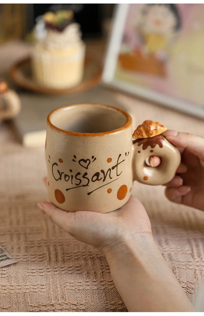 Ensemble de tasses rétro en céramique faites à la main - Café élégant & Tasses à thé