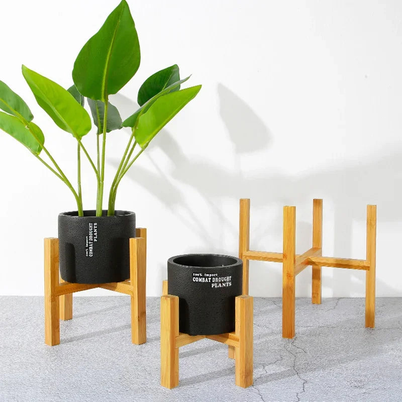 Elegant Wooden Plant Stand for Indoor Bonsai - Perfect Decor