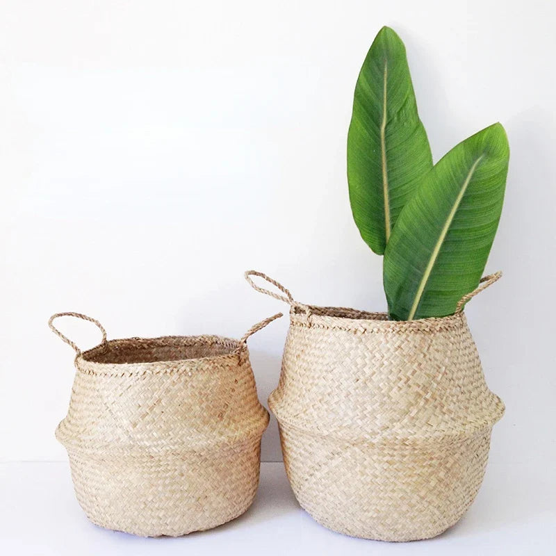 Eco-Friendly Seagrass Storage Basket - Stylish & Versatile!