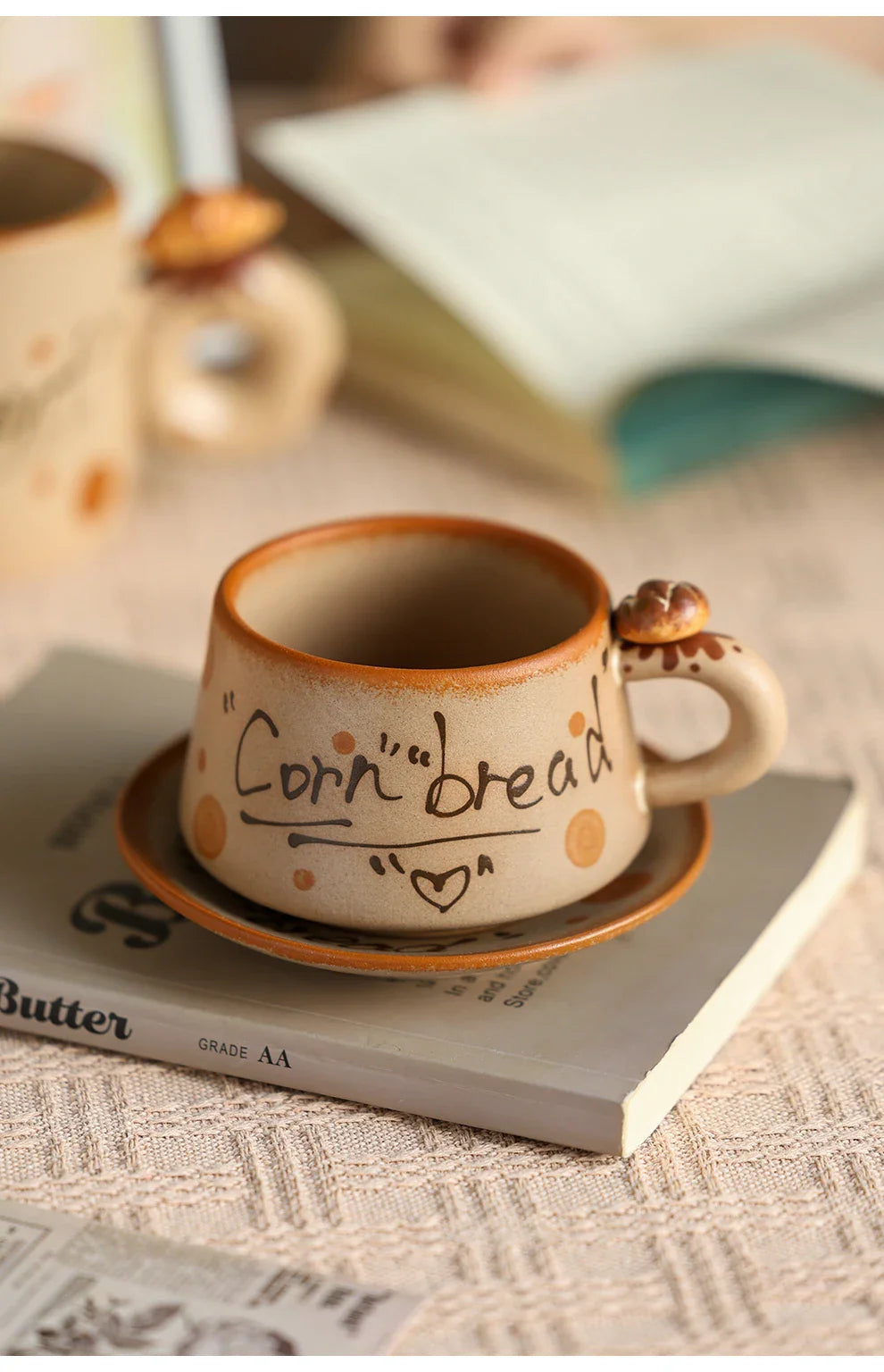 Ensemble de tasses rétro en céramique faites à la main - Café élégant & Tasses à thé