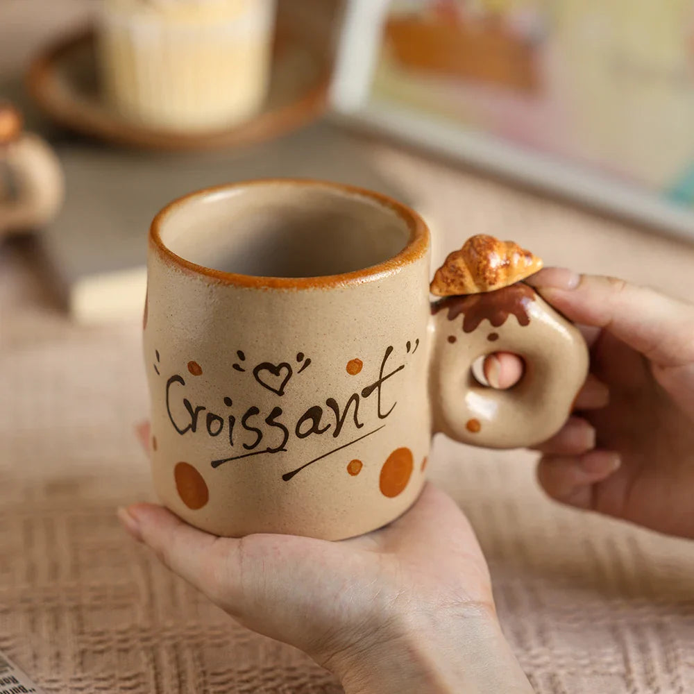 Ensemble de tasses rétro en céramique faites à la main - Café élégant & Tasses à thé