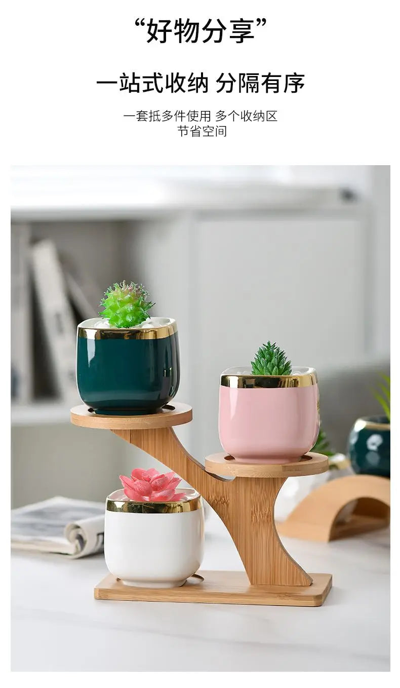 Wooden Plant Stand Flower Pot Base Holder Stool Indoor