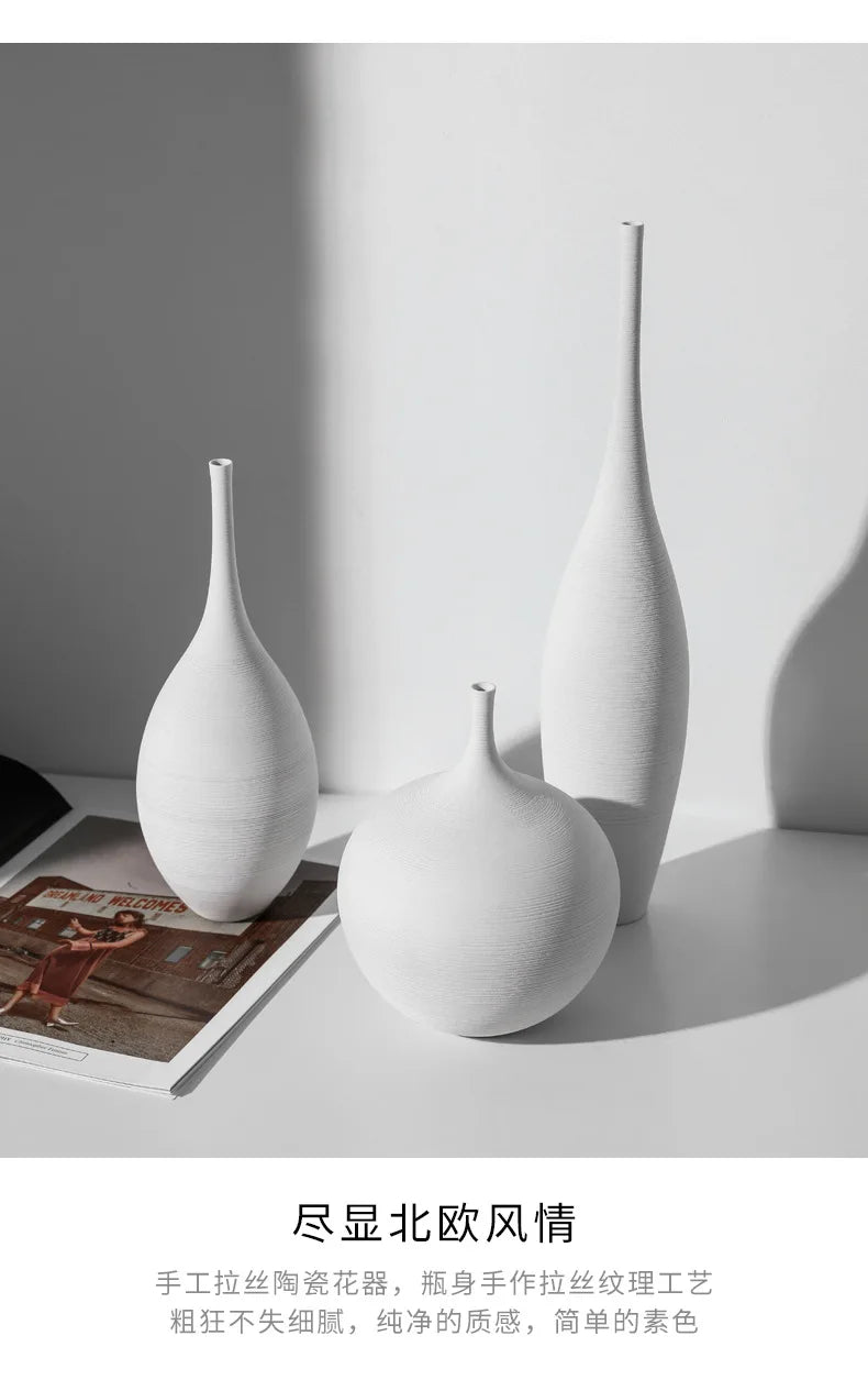 Vase d’art en céramique fait à la main - Décor de luxe nordique moderne