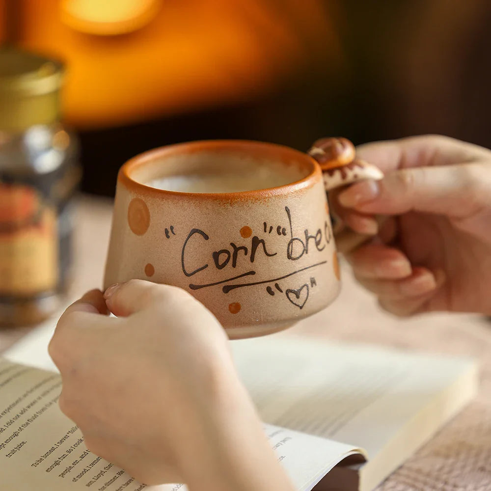 Ensemble de tasses rétro en céramique faites à la main - Café élégant & Tasses à thé