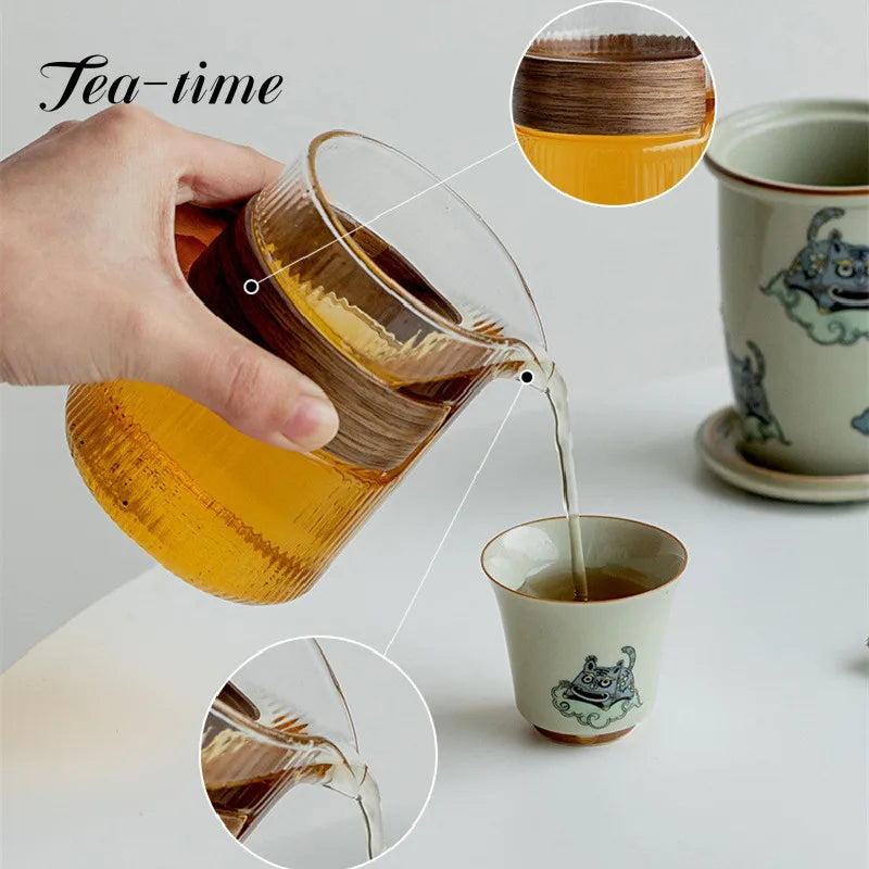 Cute Tiger Travel Tea Set - Portable Elegance for Tea Lovers