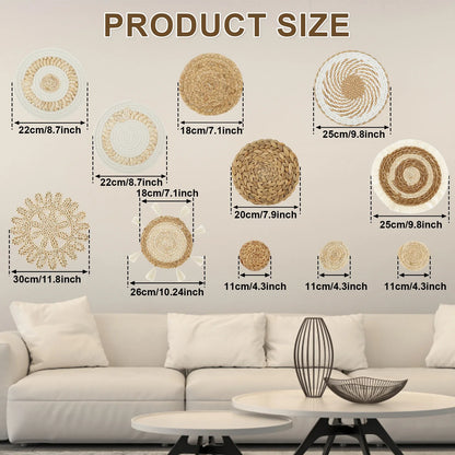 Handmade Woven Wall Basket Set – Rustic Charm for Decor Lovers