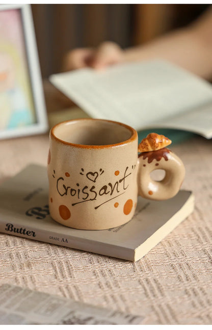 Ensemble de tasses rétro en céramique faites à la main - Café élégant & Tasses à thé