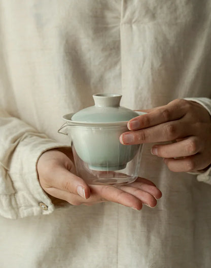 Elegant Gradation Pink Tea Set for Aficionados | Portable & Stylish