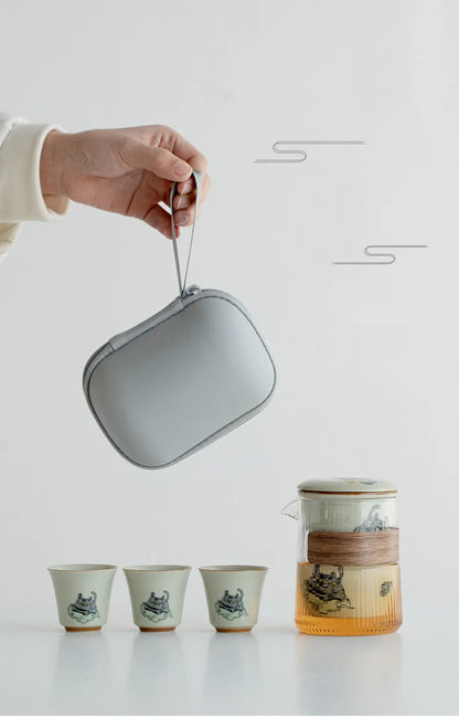 Cute Tiger Travel Tea Set - Portable Elegance for Tea Lovers
