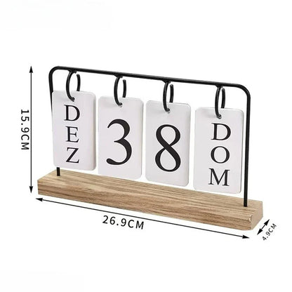 세련된 조직을 위한 우아한 목재 영구 달력