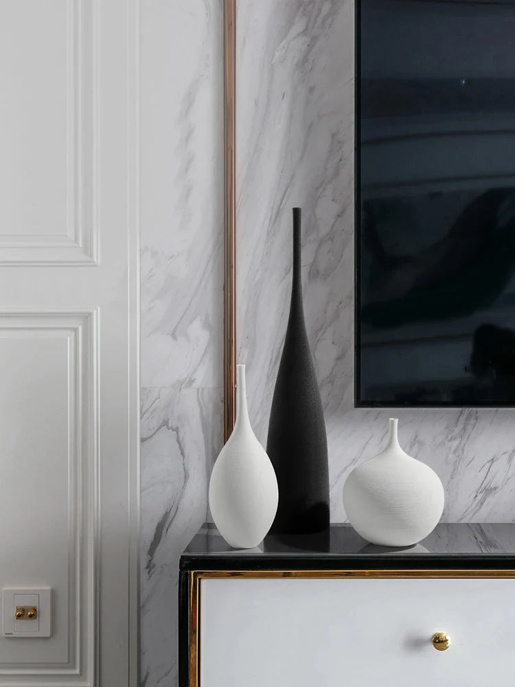 Vase d’art en céramique fait à la main - Décor de luxe nordique moderne