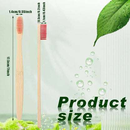 Eco-Friendly Bamboo Toothbrushes - 100 Pack for Adults